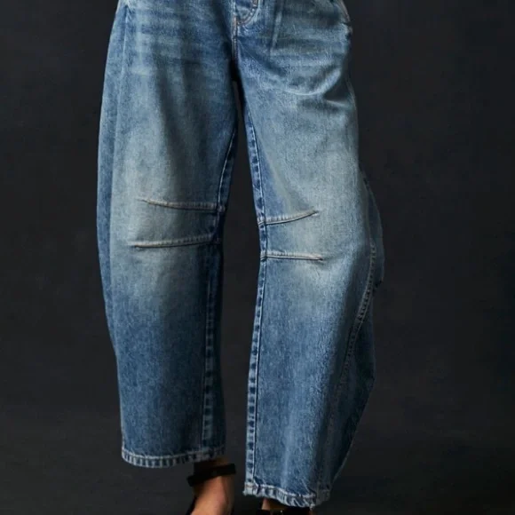 Free People Light Blue Wide Leg Jeans - Picture 3 of 4